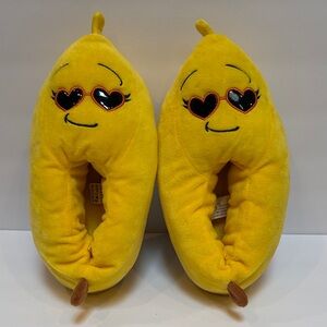 FOREVER 21 Women's Embroidered Yellow Banana House Slippers, Size L